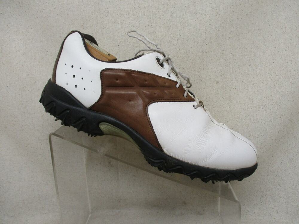 Footjoy Contour Series White Brown Leather Saddle Oxford Golf Shoes Mens Sz 9 M